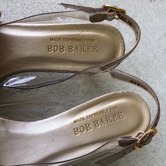 BOB BAKER Cinderella Clear Peep Toe Sling Back Heels - Picture 3 of 14